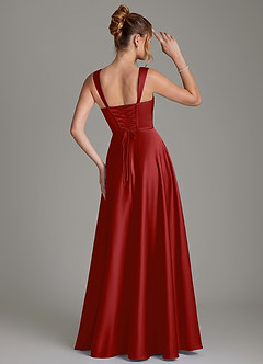 Azazie Azaria Robes de demoiselle d'honneur Robe Trapèze en Satin extensible Corset Grenade image5