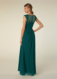 Azazie Libby Mother of the Bride Dresses Peacock A-Line Scoop Sequins Chiffon Dress image4