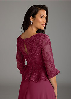 Azazie Averie Mother of the Bride Dresses Mulberry A-Line Boatneck Sequins Chiffon Dress image5