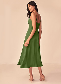 Azazie Dottie Bridesmaid Dresses Juniper A-Line Stretch Satin Dress image5