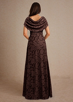 Azazie Branford 신부의 어머니 드레스 A라인 주름진 플로럴 번아웃 플로어 길이 드레스 image3