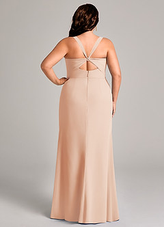 Azazie Mero Bridesmaid Dresses English Rose Sheath Pleated Chiffon Dress image10