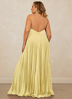 Christian Siriano Bridal for Azazie 1007 Brautjungfernkleider A-Linie Plissee Stretch-Satin Kleid Zitronensorbet image11