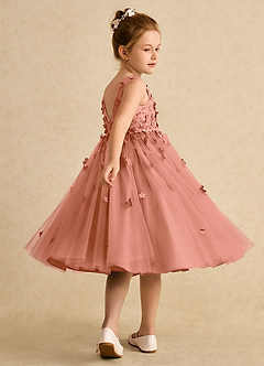 Azazie Lana Flower Girl Dresses MAI TAI A-Line Sleeveless Matte Satin Dress image4