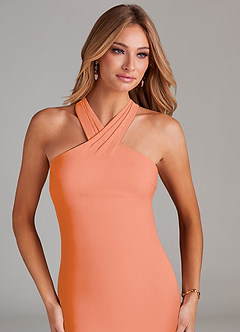 Azazie Doretta Bridesmaid Dresses Sunset Mermaid Pleated Chiffon Dress image5