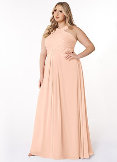 Azazie Kaleigh Bridesmaid Dresses English Rose A-Line Pleated Chiffon Dress image9