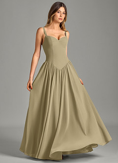 Azazie Evadina Suknie dla druhen Linia A Gorset Szyfon Do ziemi Sukienka image3