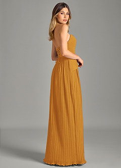 Azazie Becka Bridesmaid Dresses Butterscotch A-Line Strapless Chiffon Dress image5