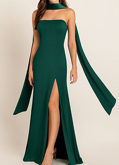 front Azazie Bijpassende kleur stretch satijnen sjaal