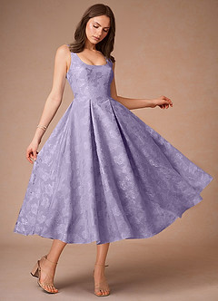 Briac Lilac A-line Midi Dress image3