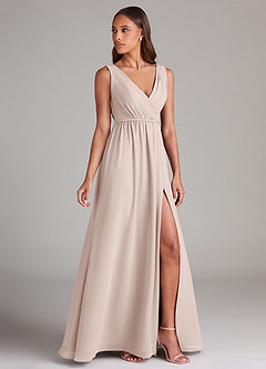 Azazie Tanicia Bridesmaid Dresses Rose Petal A-Line Pleated Chiffon Dress image3