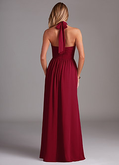 Azazie Avary Bridesmaid Dresses Burgundy A-Line Pleated Chiffon Dress image8