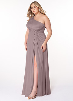 Azazie Brooke Bridesmaid Dresses Dusk A-Line One Shoulder Mesh Dress image8