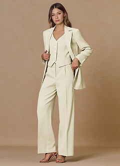 front Rowan Ivory Refined Weave Performance 2-Piece Suit