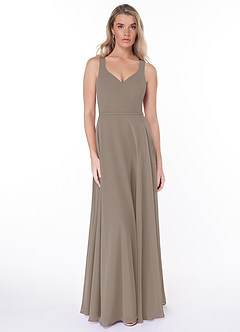 Azazie Briena Schlussverkauf A-Linie Schleifen Chiffon Kleid Dusk image1