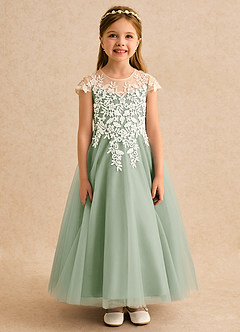 Azazie Dandelion Flower Girl Klänningar Klä Balklänning i Spets image4