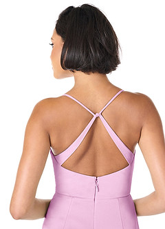 Azazie Ashana Robes de demoiselle d'honneur Robe Fourreau en Maille Dentelle en forme de cœur Rose Bonbon image5