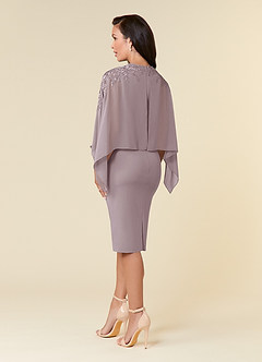 Azazie Maryam Final Sale Dusk Sheath Lace Chiffon Dress image3