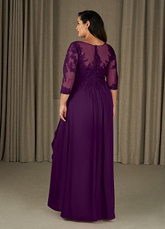 Azazie Calanthe Mother of the Bride Dresses Grape A-Line Scoop Chiffon Dress image7