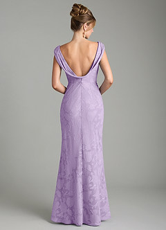 Azazie Kieryn Bridesmaid Dresses Lilac Mermaid Pleated Floral Burnout Dress image7