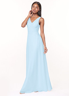 Azazie Nala Bridesmaid Dresses Sky Blue A-Line Pleated Chiffon Dress image3