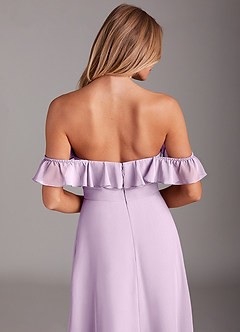 Azazie Lyra Bridesmaid Dresses Frosted Lilac A-Line Chiffon Convertible Dress image8