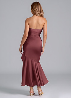 Azazie Danie Bridesmaid Dresses Merlot Sheath Strapless Chiffon Dress image6