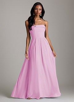 Azazie Lucienne Bridesmaid Dresses Candy Pink A-Line Strapless Chiffon Convertible Dress image1