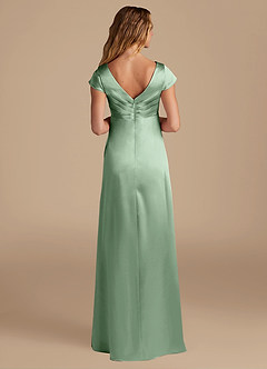 Azazie Allessia Maternity Bridesmaid Dresses A-Line Metallic Satin Floor-Length Dress image5