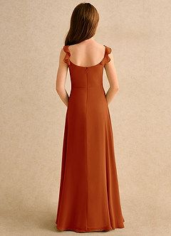 Azazie Puppy Junior Formal vestidos de niña de las flores Vestido de Pimenton de Gasa de Corte En A con Plisado image2