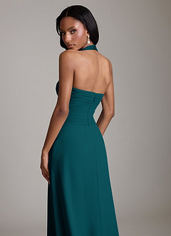 Azazie Clarisa Vestidos de damas de honor Vestido Pino de Gasa de Línea A con Plisado image4