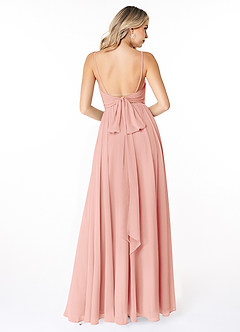 Azazie Gracie Robes de demoiselle d'honneur Robe Trapèze en Mousseline de soie Plissée Rosette image7