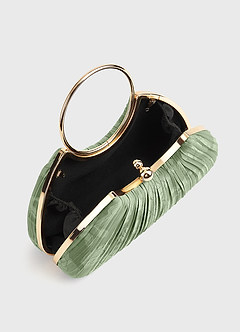 front Dopasowana kolorowa torebka plisowana z kwiatowym wzorem