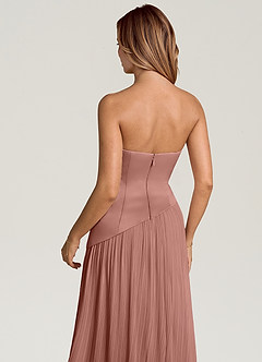 Azazie Tierney Brautjungfernkleider Wandelbar A-Linie Schulterfrei Chiffon Kleid Zedernrose image5