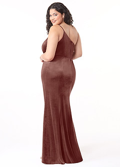 Azazie Kala Bridesmaid Dresses Rustic Rose A-Line One Shoulder Velvet Dress image9