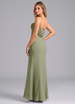 Azazie Wynni Bridesmaid Dresses Pistachio Mermaid Corset Chiffon Dress image5