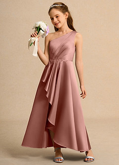 Azazie Taffy Girl Flower Girl Klänningar Klä A-Line i Matt satäng Spets image3