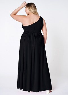 Black On The Guest List Black One-Shoulder Maxi Dress | Azazie