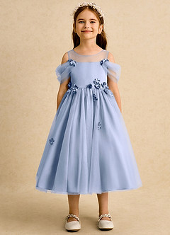 Azazie Juni Robe Demoiselle D'honneur Fillette Robe Princesse en Tulle Plissée Eis image5