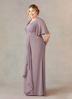 Azazie Carson Mother of the Bride Dresses Dusk A-Line V-Neck Lace Chiffon Dress image8