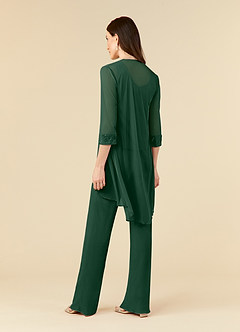 Azazie Frances Mother of the Bride Dresses Dark Green Jumpsuit/Pantsuit Scoop Mesh Dress image4