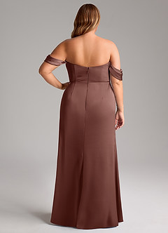 Azazie Saige Vestidos de damas de honor Vestido de Expresado de Satén Elástico de Corte Recto con Vestidos sin tirantes image12
