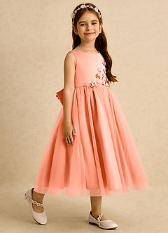 Azazie Malva vestidos de niña de las flores Vestido de Atardecer de Tul de Princesa con Lazo image6