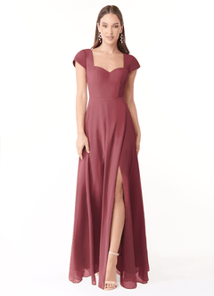 Azazie Hainsly At-home Try On Dresses Agave A-Line Sweetheart Neckline Chiffon Dress image1