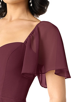 Azazie Chloe Bridesmaid Dresses Cabernet A-Line Sweetheart Neckline Chiffon Dress image6