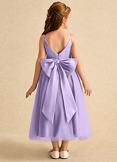 Azazie Patootie Robe Demoiselle D'honneur Fillette Robe Trapèze en Tulle Bretelle Spaghetti Lilas image5