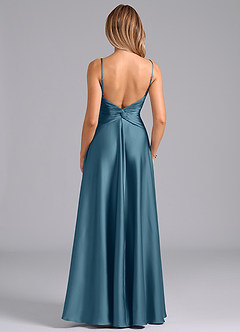 Azazie Elita Abiti da Damigella Abito A-Line in Raso Elasticizzato Plissettato Bermuda image5