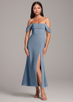 Azazie Saige Bridesmaid Dresses Twilight Sheath Off the Shoulder Chiffon Convertible Dress image1