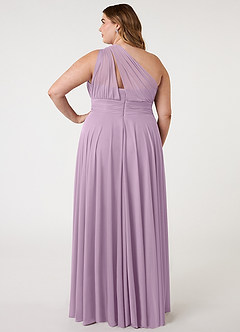 Azazie Charlize Bridesmaid Dresses Wisteria A-Line One Shoulder Mesh Dress image7