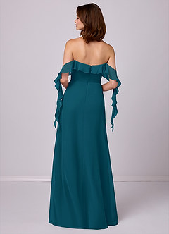 Barbie ♥ Azazie Bridesmaid Dresses Ink Blue A-Line Off the Shoulder Chiffon Convertible Dress image6
